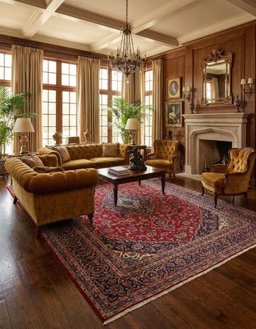 9' 9 x 14' Kashan Wool Rug