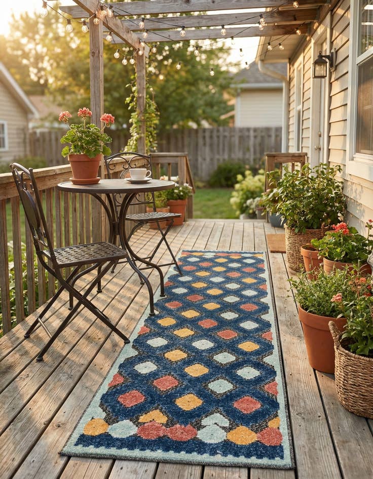 Detail image of 2' x 8' Easy-Clean Belize Indoor / Outdoor Runner Rug