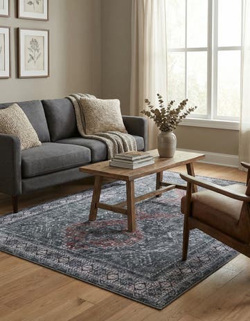 Gray Washable Timeless Rug