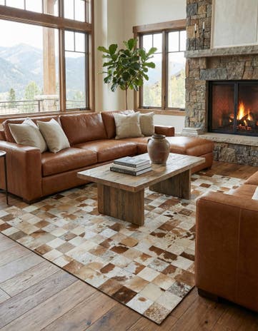 8' 1 x 9' 11 Cowhide - Patchwork Rug