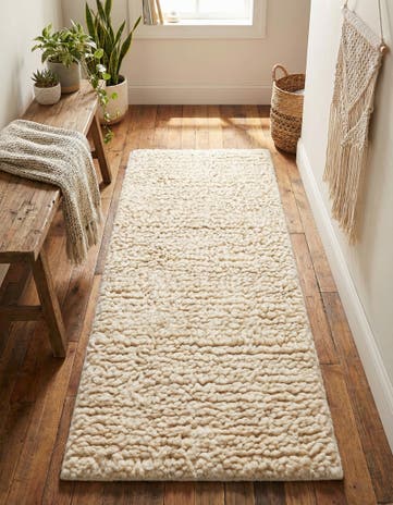 Moroccan Ivory Haka Deluxe Shag Runner Rug