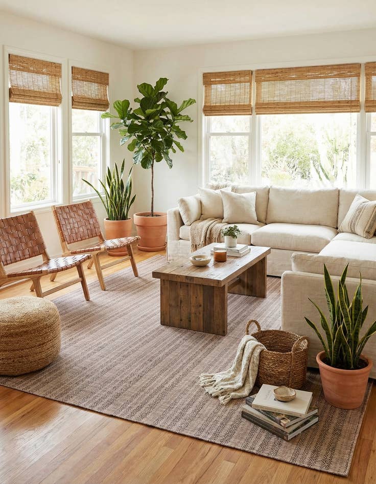 Detail image of 10' x 14' Easy-Clean Striped Indoor / Outdoor Rug