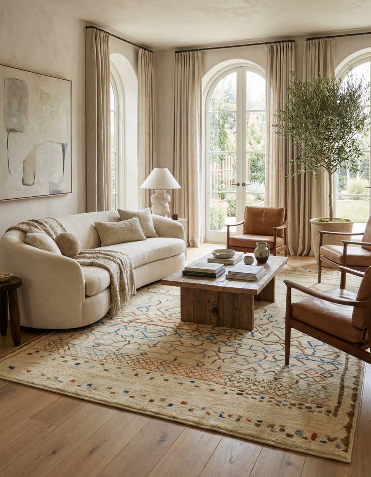 Detail image of 8' 10 x 11' 7  Hand Knotted Darya Wool Rug