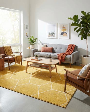  7' 10 x 7' 10 Lattice Frieze Square Rug