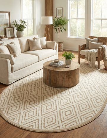 Snow White Hermitage Oval Rug
