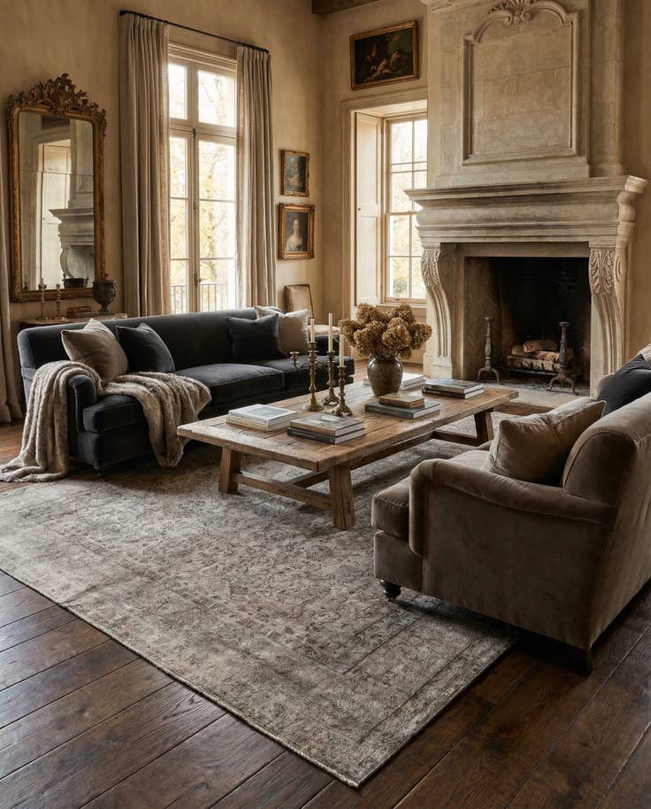Detail image of 9' 9 x 13' 5 Vintage Royal Wool Rug