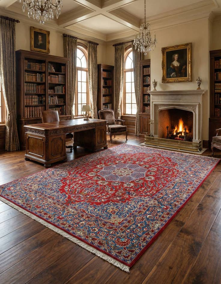 Detail image of 8' 6 x 12' 6 Kashan Wool Rug