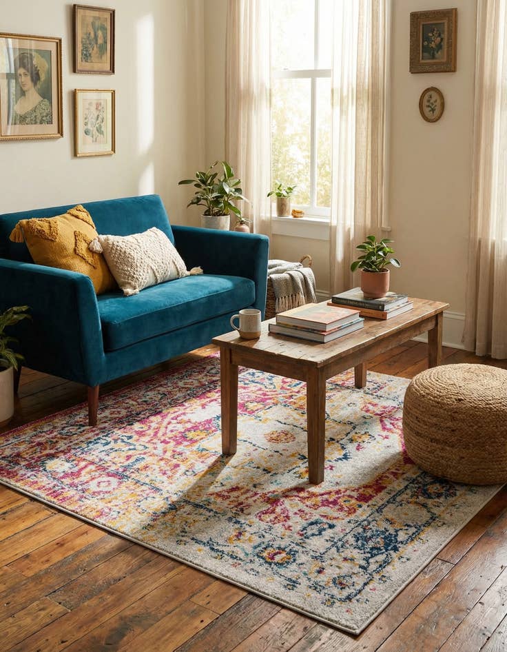 Detail image of 4' x 4' Madeline Vintage Square Rug