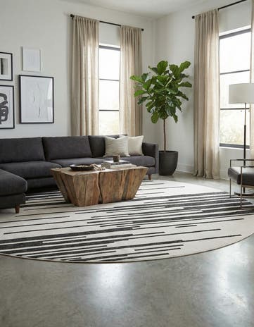 13' x 13' Easy-Clean Modern Indoor / Outdoor Round Rug