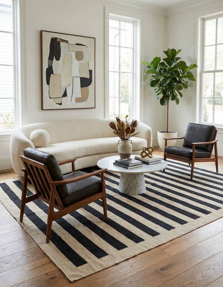 Detail image of 6' 9 x 9' 7  Hand Woven Kilim Modern Wool Rug