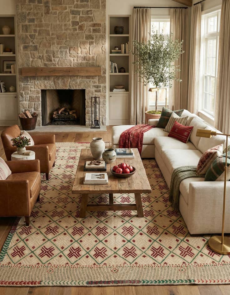 Detail image of 9' 10 x 14' 2 Hand Knotted Darya Wool Rug