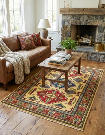 4' x 6' Hand Knotted Kazak Rug