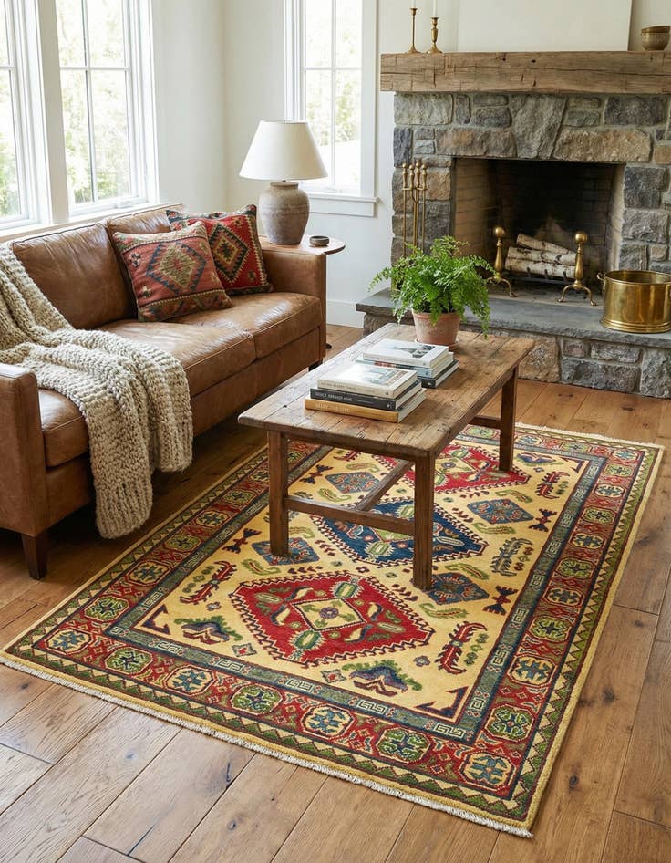 Detail image of 4' x 6'  Hand Knotted Kazak Rug