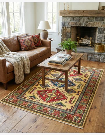 4' x 6' Hand Knotted Kazak Rug