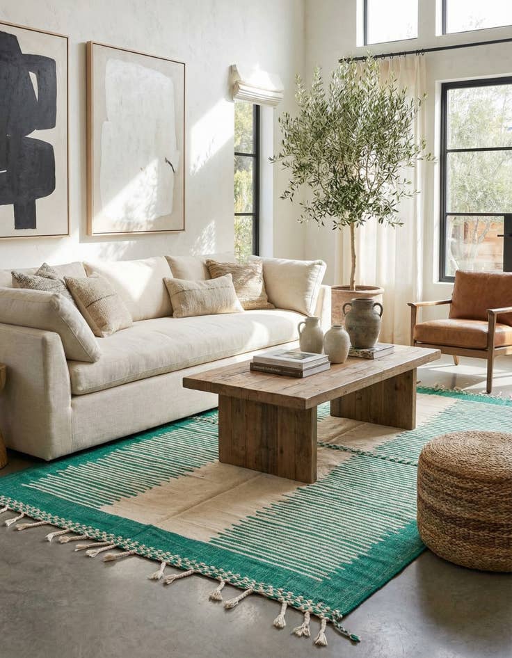 Detail image of  7' x 9' 10  Hand Knotted Moroccan Wool Rug