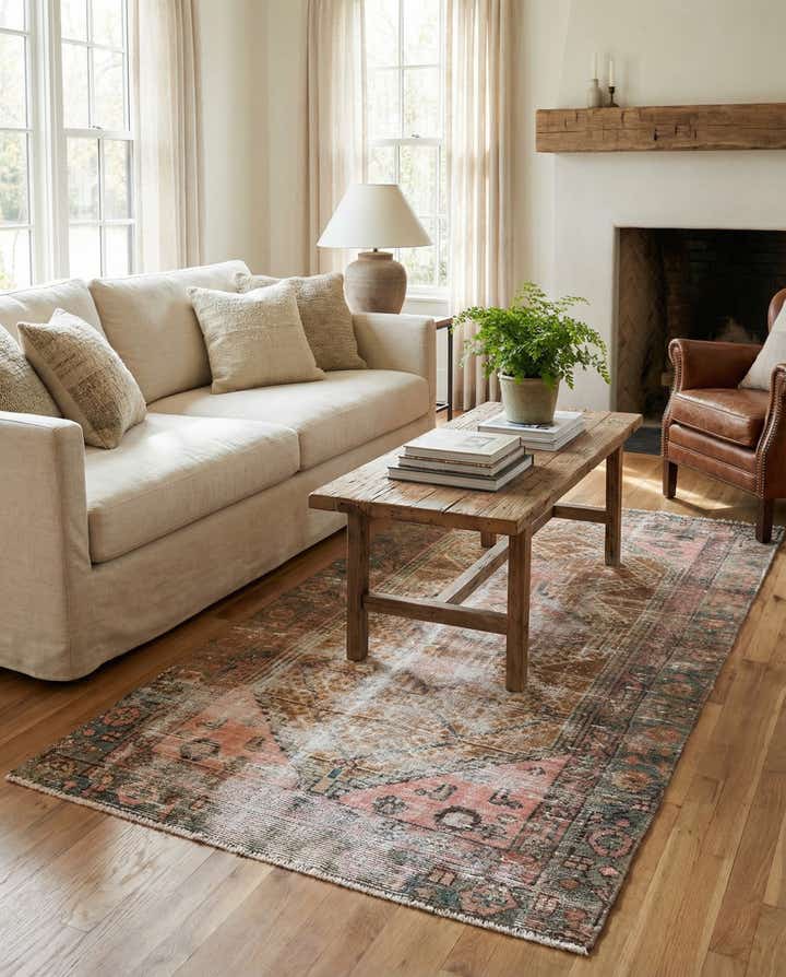 3' 4 x 6' 2 Hand Knotted Ultra Vintage Persian Wool Rug