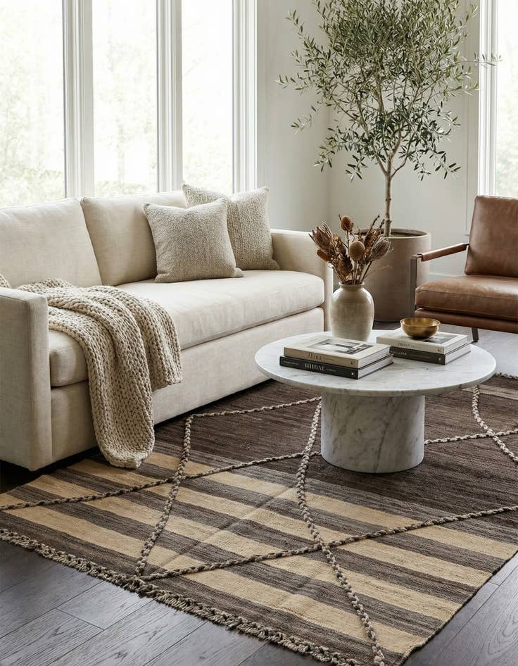 Detail image of 4' 2 x 6'  Hand Woven Kilim Modern Wool Rug