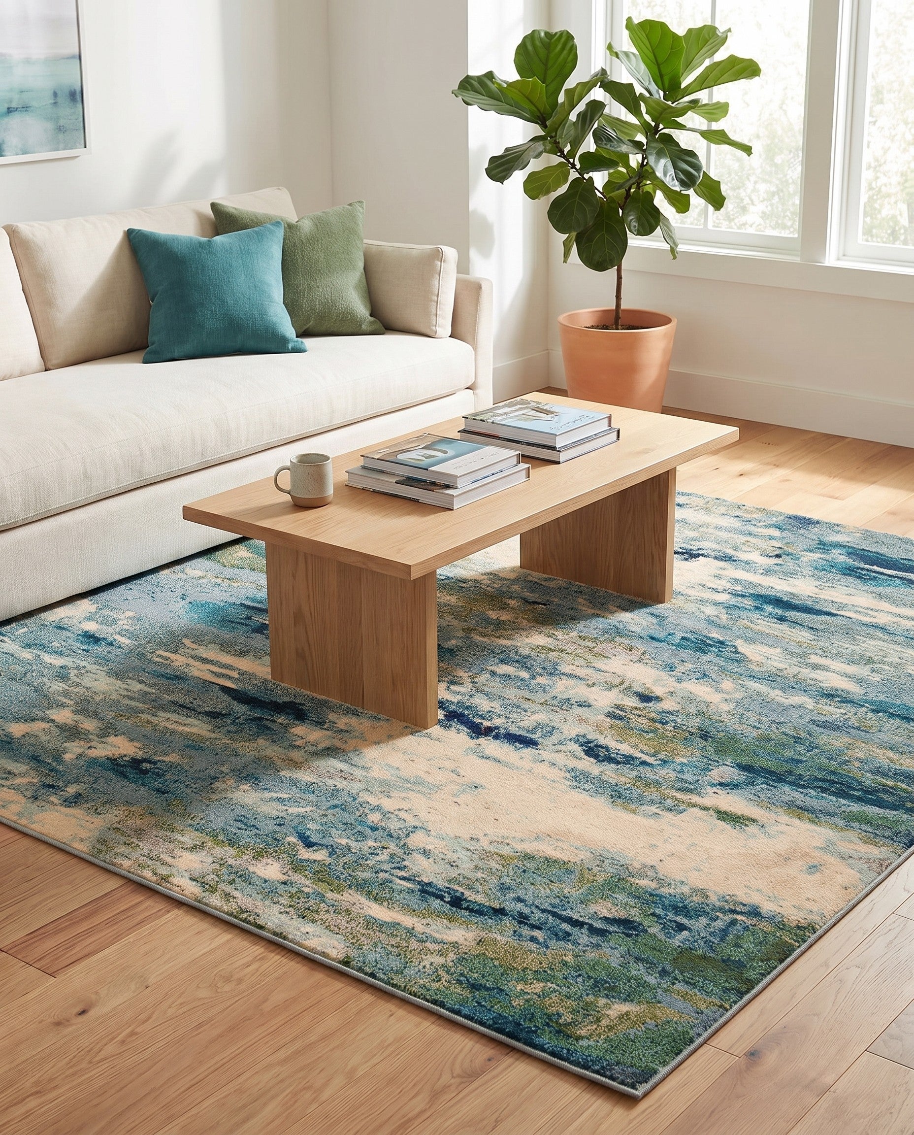 8' x 8' Washable Theia Square Rug