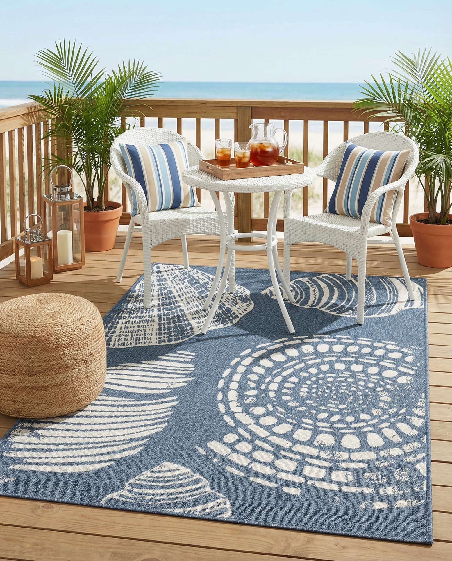 4' x 6' Easy-Clean Coastal Indoor / Outdoor Rug