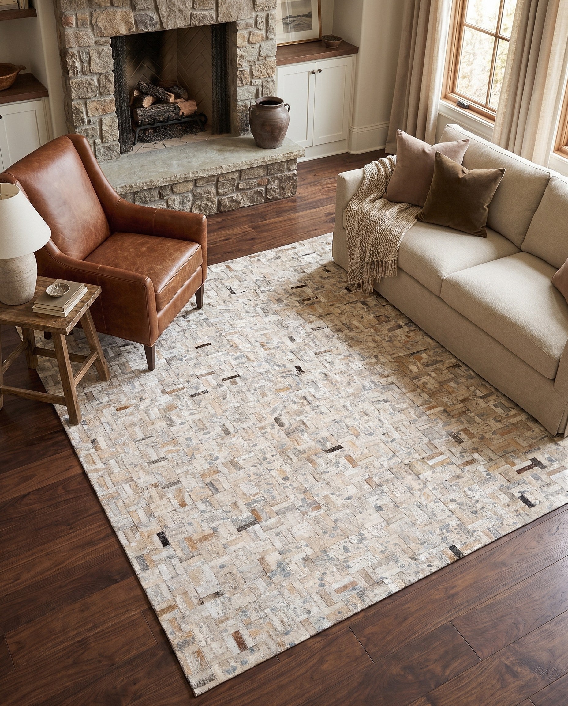 4' 11 x 8' 1 Cowhide Stocks Rug