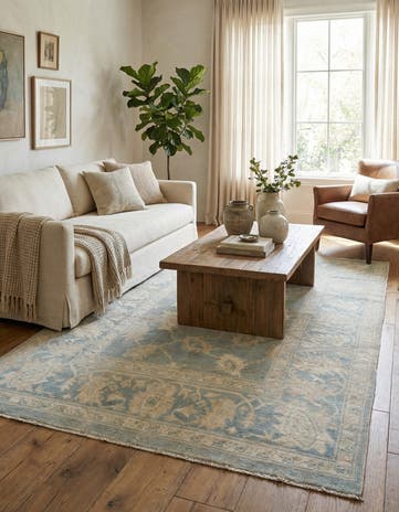 5' 5 x 8' 1 Hand Knotted Oushak Wool Rug