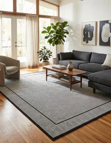 Black and White Milano Square Rug