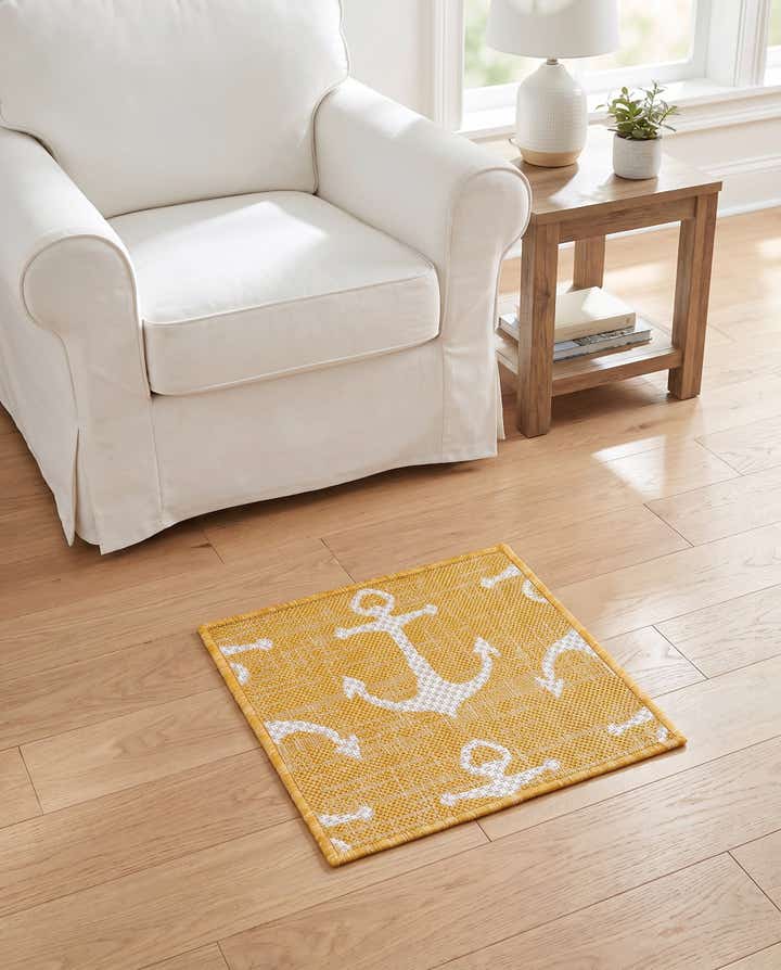 1' 4 x 1' 4 Easy-Clean Coastal Indoor / Outdoor Sample Rug