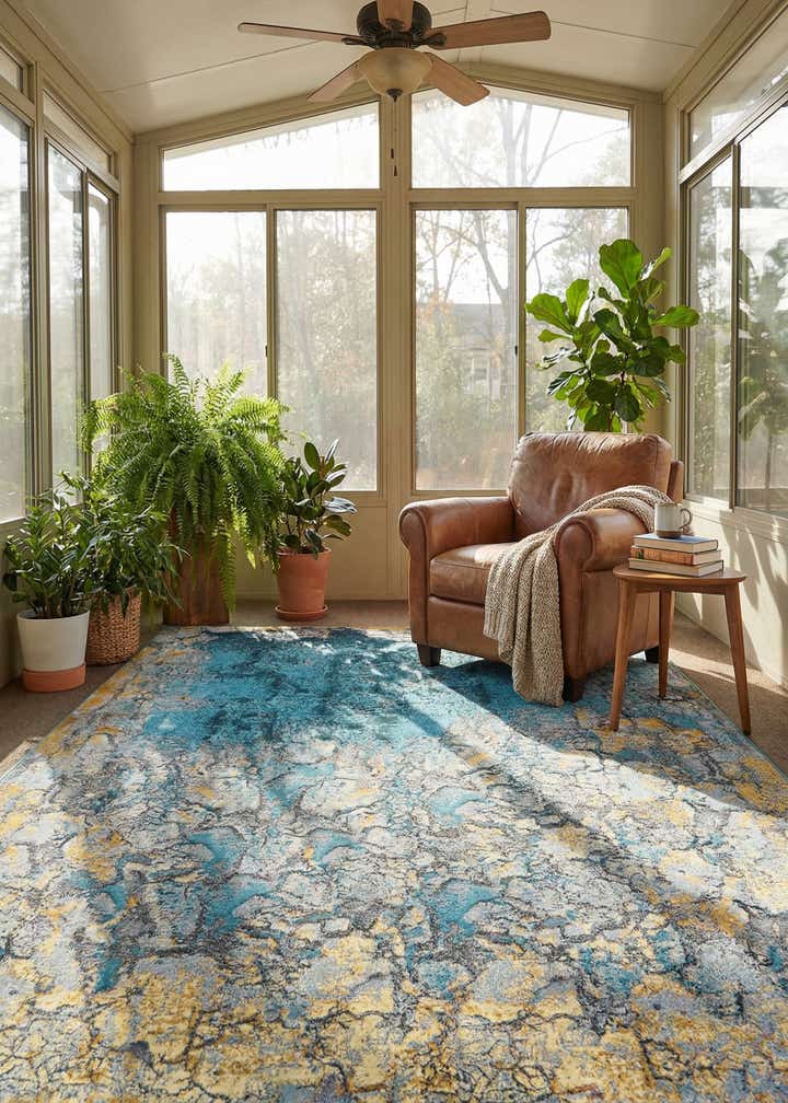 9' x 12' Easy-Clean Modern Indoor / Outdoor Rug