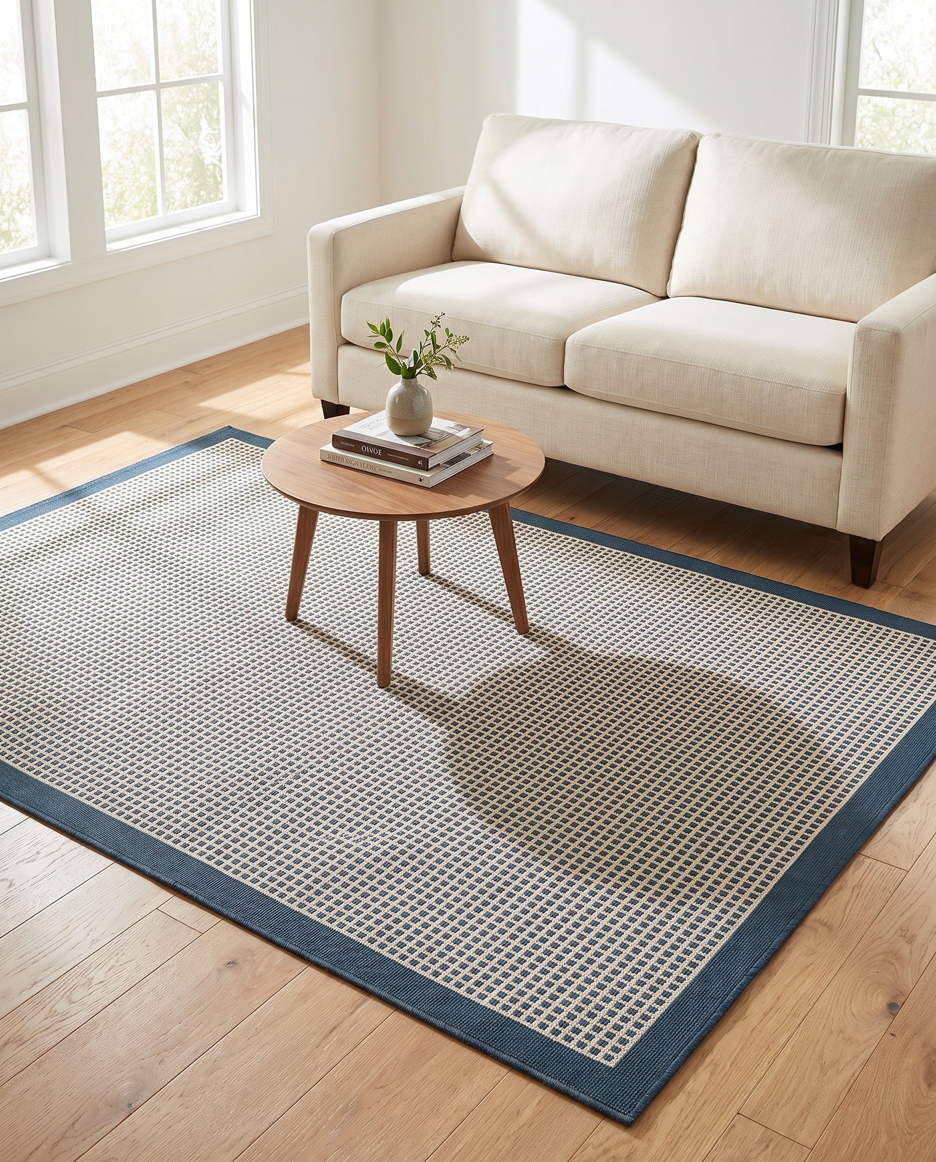 5' x 8' Easy-Clean Border Indoor / Outdoor Rug