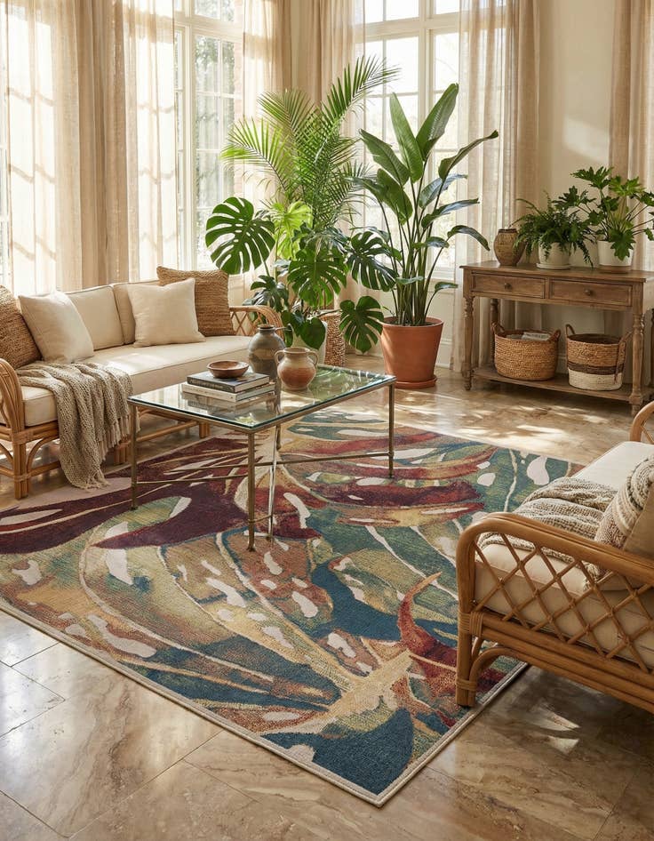 Detail image of  12' x 12'  Washable Baja Indoor / Outdoor Square Rug