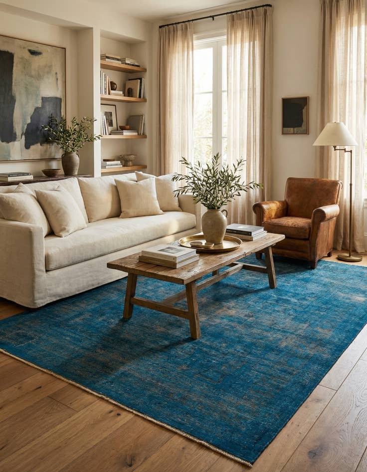 Detail image of 6' 6 x 9' 2  Hand Knotted Ultra Vintage Persian Wool Rug