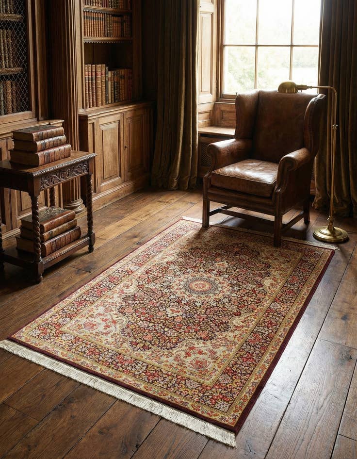 Detail image of 3' 3 x 4' 11 Ghom Silk Rug