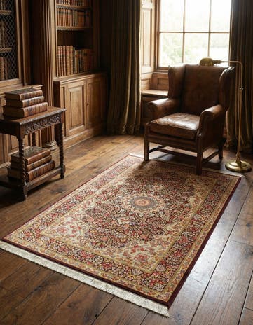 3' 3 x 4' 11 Ghom Silk Rug