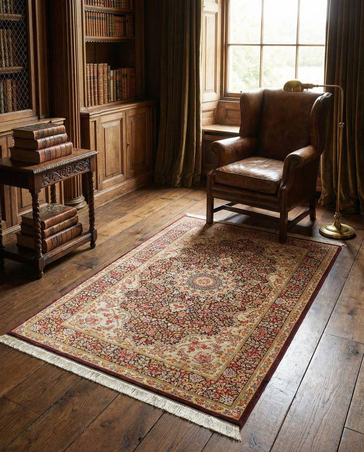Detail image of 3' 3 x 4' 11 Ghom Silk Rug