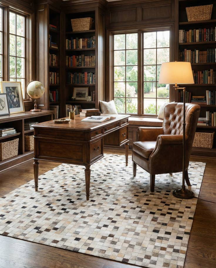 Detail image of 5' x 7' 11 Cowhide Stocks Rug