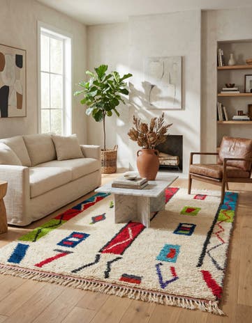 5' x 8' 2 Hand Knotted Moroccan Wool Rug
