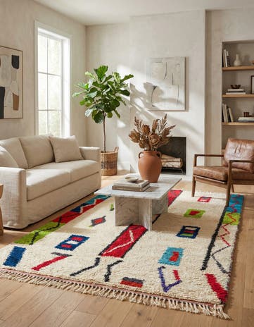 5' x 8' 2 Hand Knotted Moroccan Wool Rug