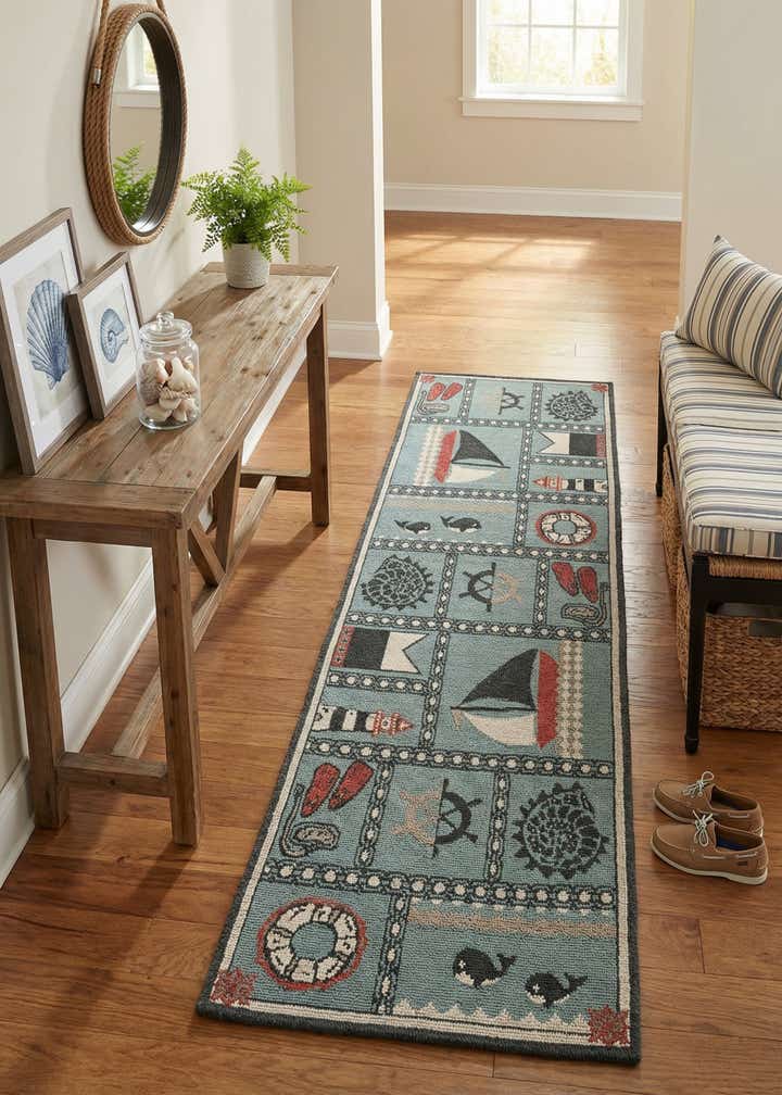 2' x 6' Easy-Clean Coastal Indoor / Outdoor Runner Rug