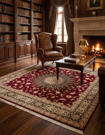 6' 8 x 6' 9 Hand Knotted Tabriz Persian Square Rug
