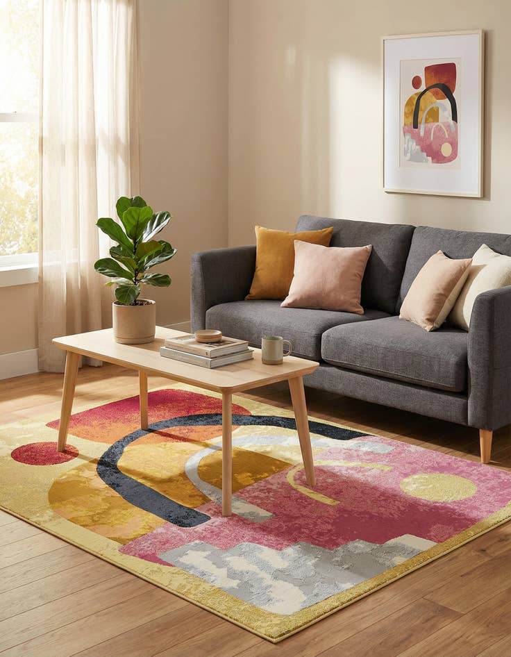 Detail image of 5' x 7'  Washable Modern Indoor / Outdoor Rug