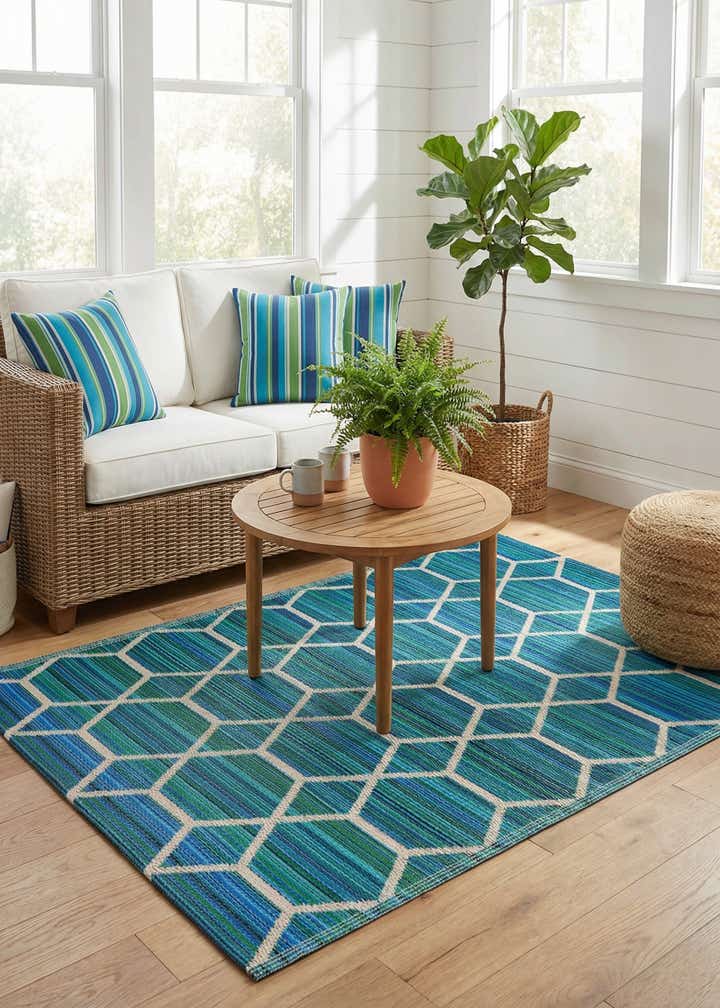 4' x 6' Easy-Clean Vista Breeze Indoor / Outdoor Rug