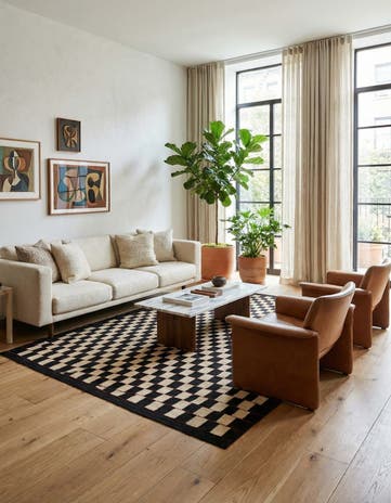 5' 7 x 7' 4 Hand Woven Kilim Modern Wool Rug
