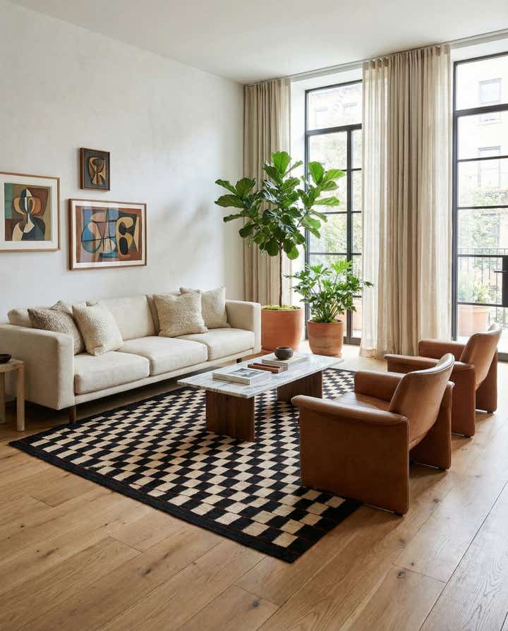 5' 7 x 7' 4 Hand Woven Kilim Modern Wool Rug