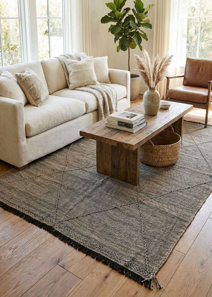 7' x 9' 7 Hand Knotted Moroccan Wool Rug