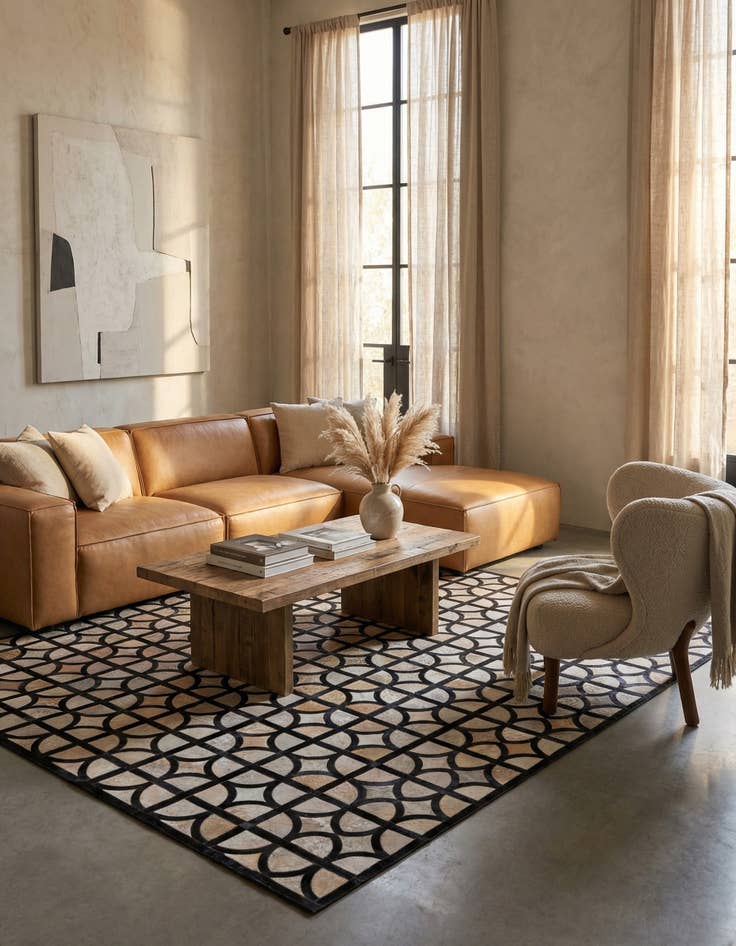 Detail image of 5' 3 x 7' 7 Cowhide Rug