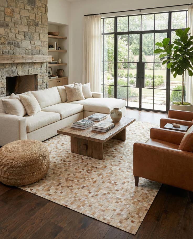 Detail image of 8' 2 x 10' Cowhide - Patchwork Rug