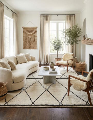 8' x 10' Hand Knotted Moroccan Wool Rug