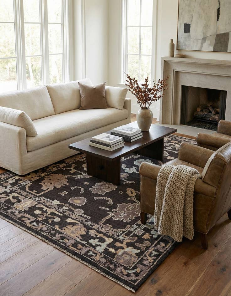 Detail image of 9' 4 x 12' 2  Hand Knotted Oushak Wool Rug