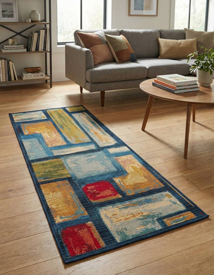 Detail image of  2' x 4'  Washable Modern Indoor / Outdoor Runner Rug