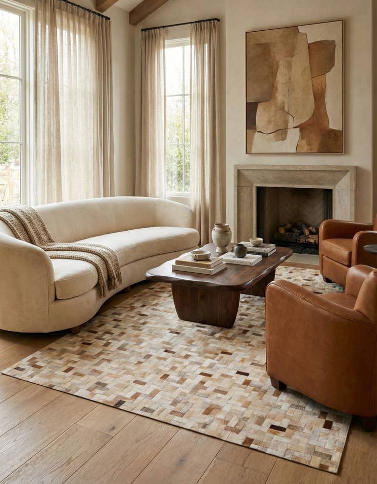 Detail image of 5' 4 x 7' 7 Cowhide Rug